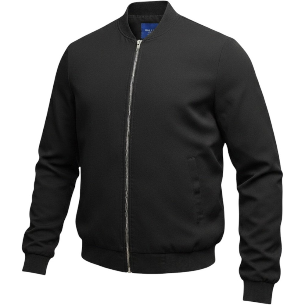 Swear & Mason Tailoring Black Bomber Jacket Men's Size M Zip Up Casual Outerwear